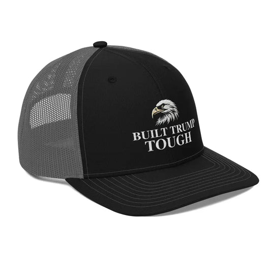 Built Trump Tough Bald Eagle Embroidered Trucker Cap Adjustable Snapback Richardson 112 - Hats black gray mesh trucker