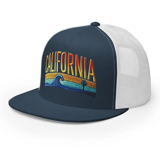 California Classic High Profile Snap Back Trucker Cap - Hats navy blue flat-brim trucker hat 1