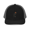 Black and gray California condor embroidered trucker hat