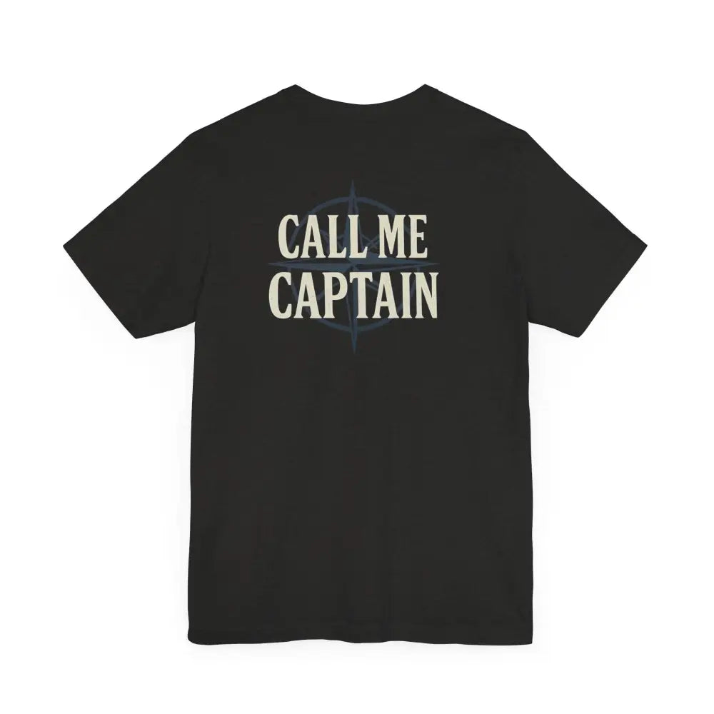Black Call Me Captain Nautical Compass Tee by Trini Skies Supply
