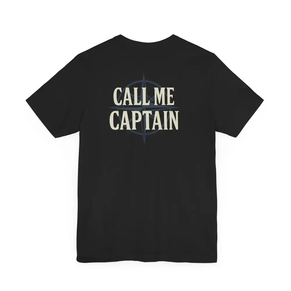 Black Call Me Captain Nautical Compass Tee by Trini Skies Supply