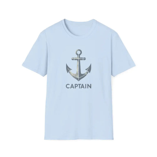 Captain Tee Stylish Nautical Seaside Anchor | Unisex Soft-Style Comfort Shirt Great Gift, - Light Blue / S - T-Shirt