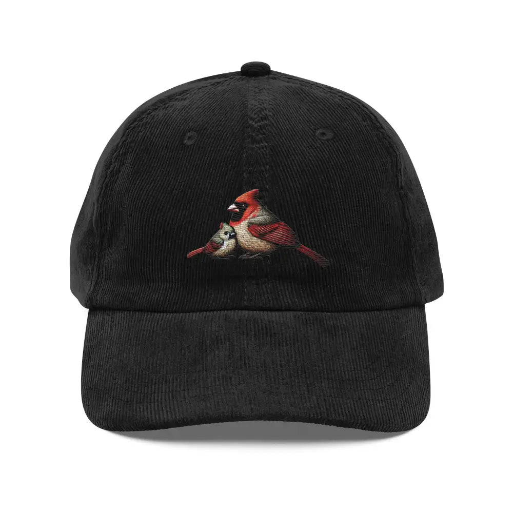 Vintage corduroy baseball cap with embroidered Cardinals birds