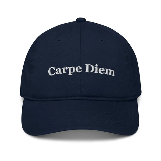Carpe Diem Organic Cotton Dad Hat - Pacific - navy blue baseball cap white 1