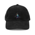 Trini Skies cassowary embroidered vintage corduroy baseball cap