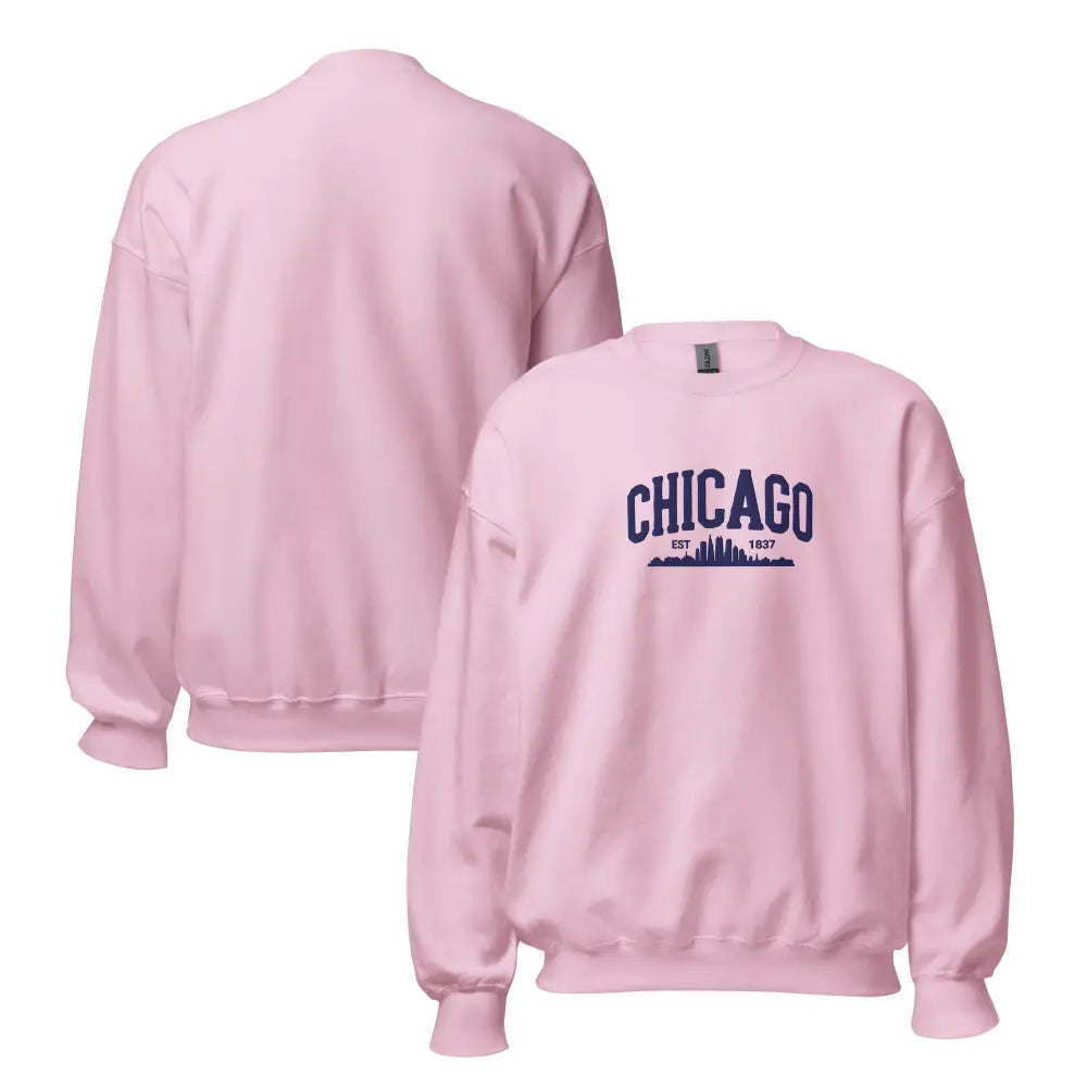 Trini Skies embroidered Chicago sweatshirt with skyline graphic