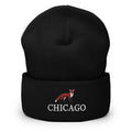 Trini Skies red fox embroidered Chicago beanie