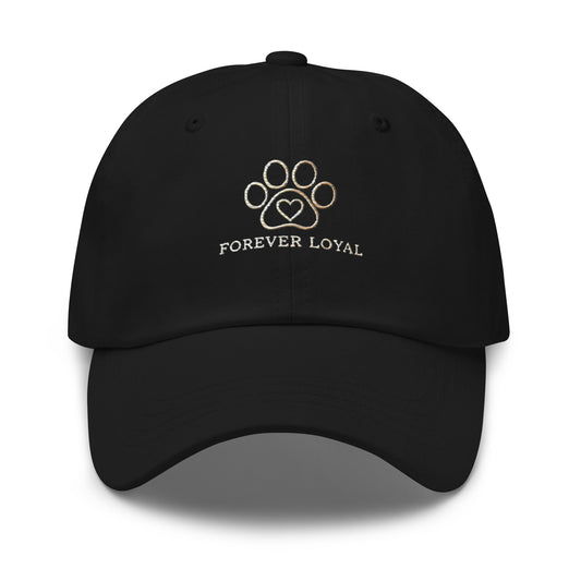 Embroidered Forever Loyal Pet Lover Dad Hat – Adjustable Dog & Cat Cap - Black - Hats 1