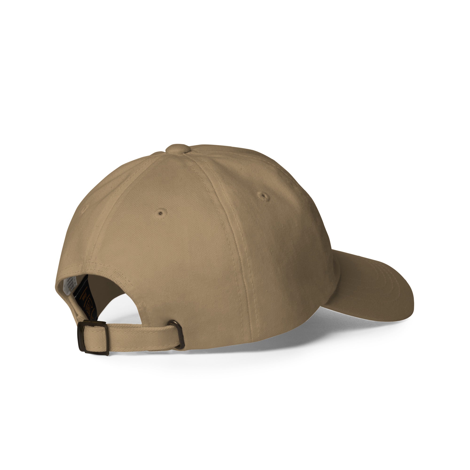 Otter hat embroidered cotton twill cap with tan adjustable strap and curved brim