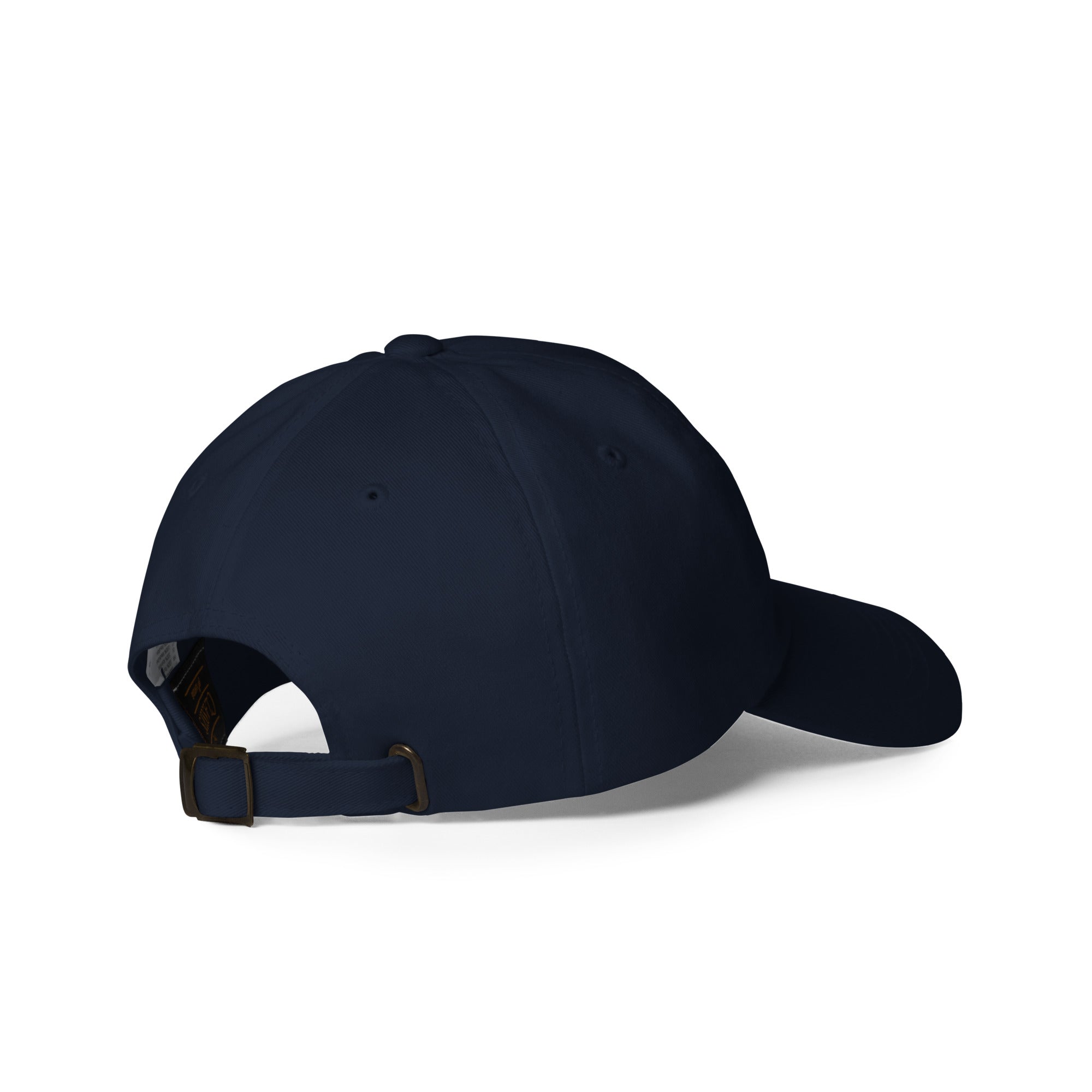 Navy blue Charlotte NC embroidered dad hat with adjustable strap