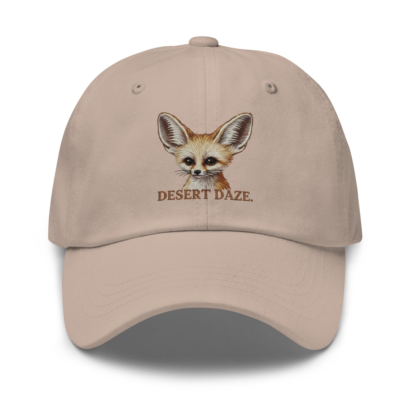 Beige fennec fox baseball cap with Desert Daze embroidery