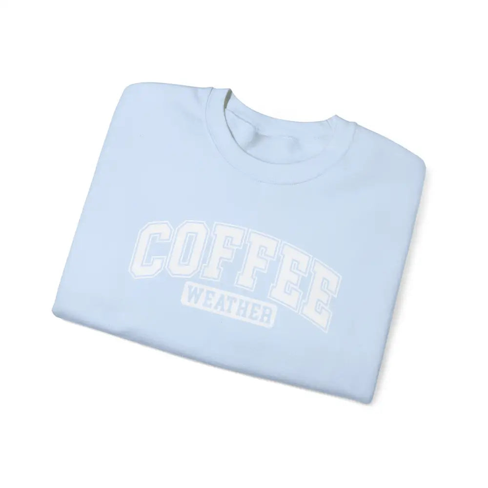Light blue coffee weather graphic cotton t-shirt