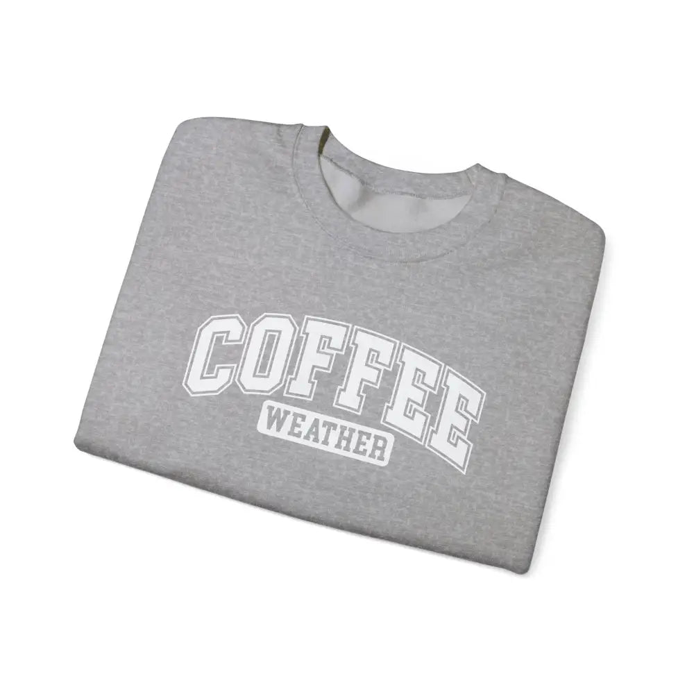 Gray Coffee Weather Graphic Sweatshirt in Cotton Poly Blend