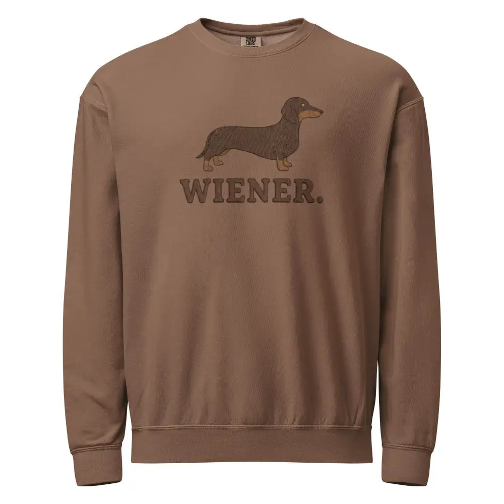 Brown Wiener Dog Graphic Sweatshirt with Dachshund Print