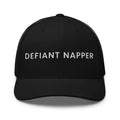 Defiant Napper unisex retro mesh embroidered corduroy cap with white text