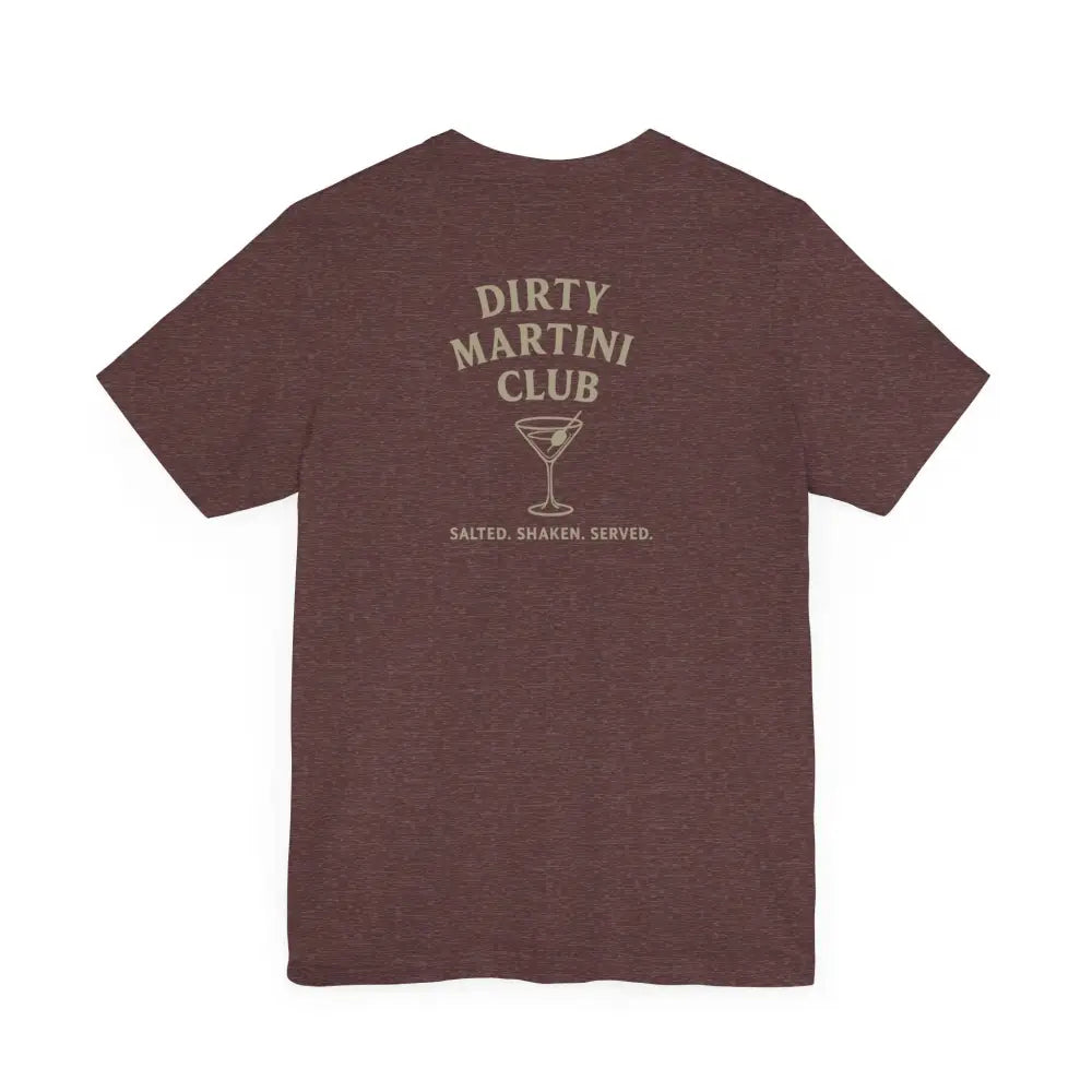 Trini Skies Supply Brown T-Shirt with Martini Glass Graphic