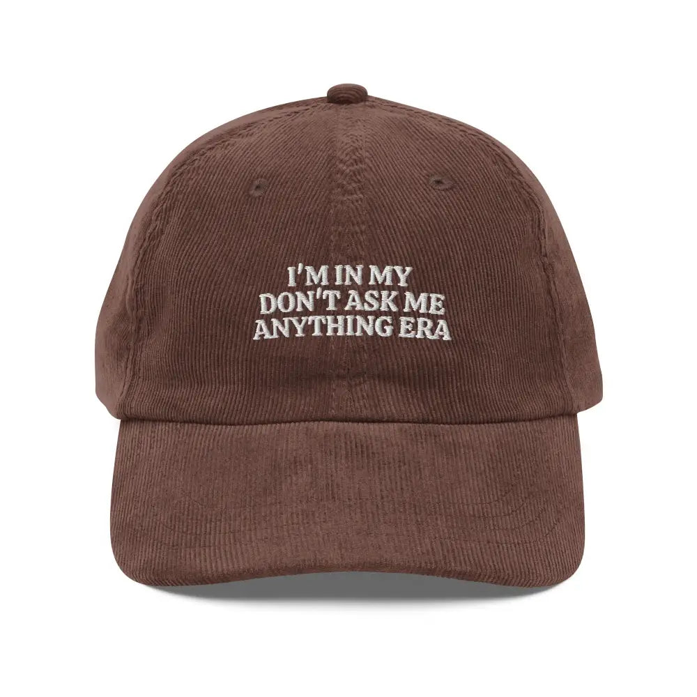 Brown vintage corduroy cap with Make America Great embroidery