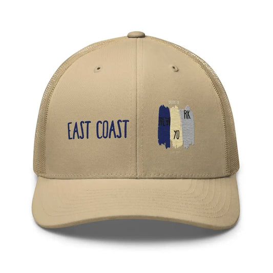East Coast Brooklyn Embroidered Snapback Trucker Cap Adjustable Mesh Back Hat - Hats beige mesh trucker hat embroidered
