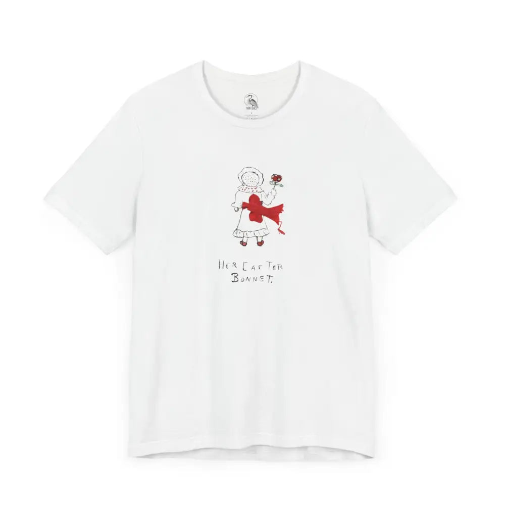 Easter Bonnet Vintage Soft Cream Graphic T-Shirt with Rose Bonnet Girl