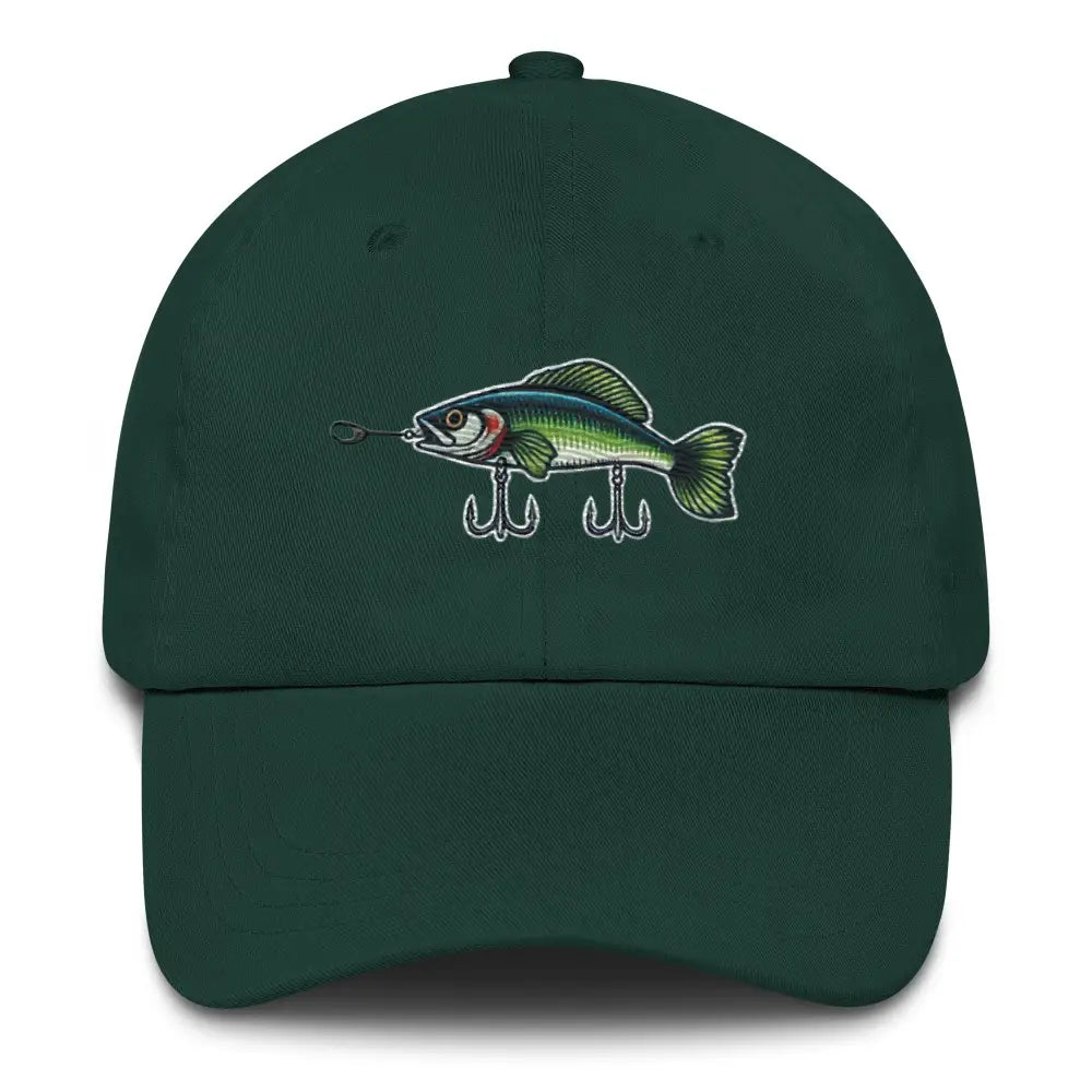 Dark green Trini Skies embroidered fishing hat in chino cotton twill