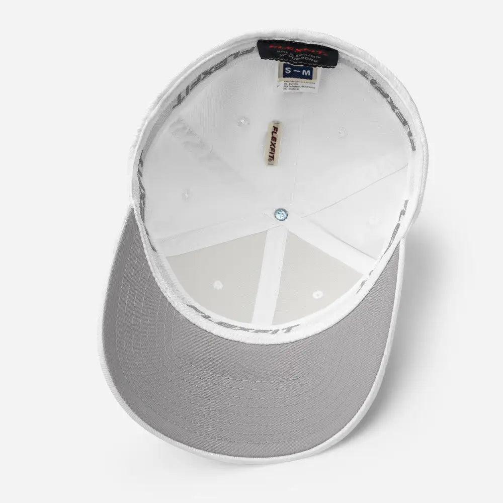 White structured twill cap with beautiful butterfly graphic embroidery
