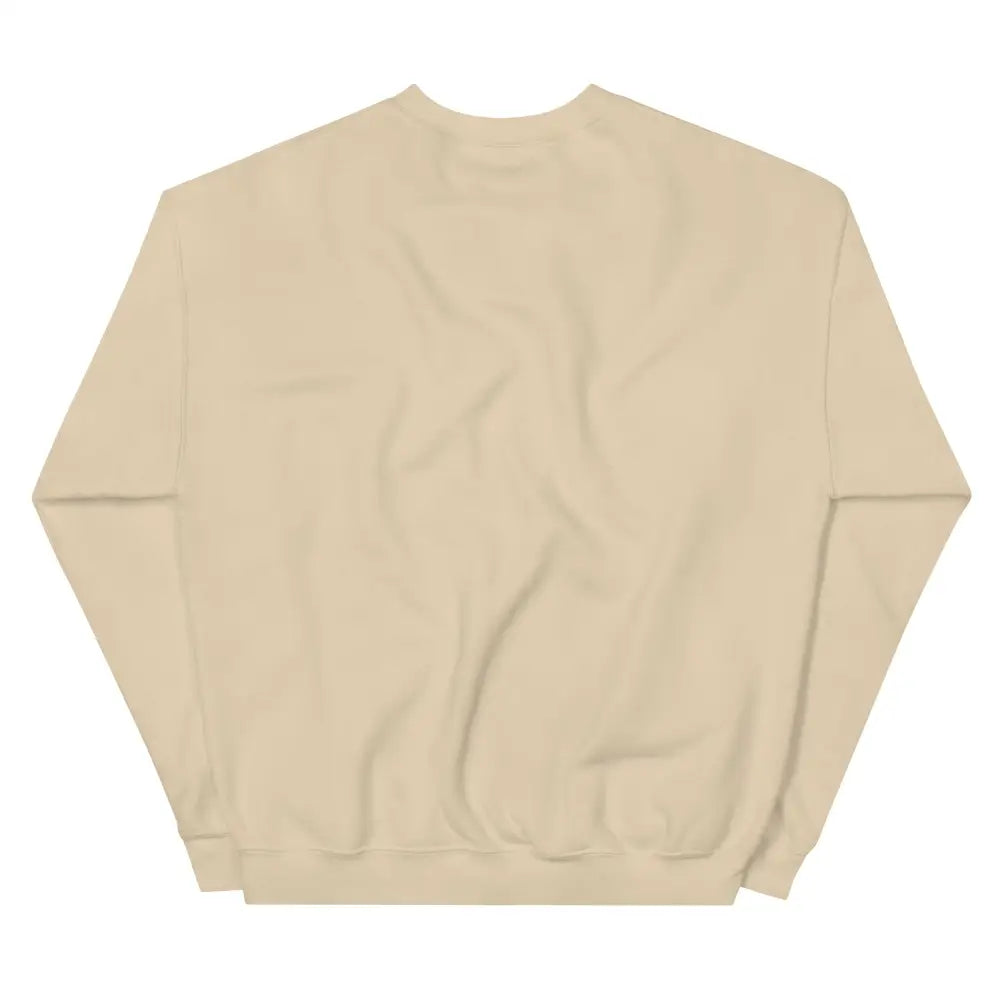 Plain beige crewneck embroidered pine tree forest sweatshirt