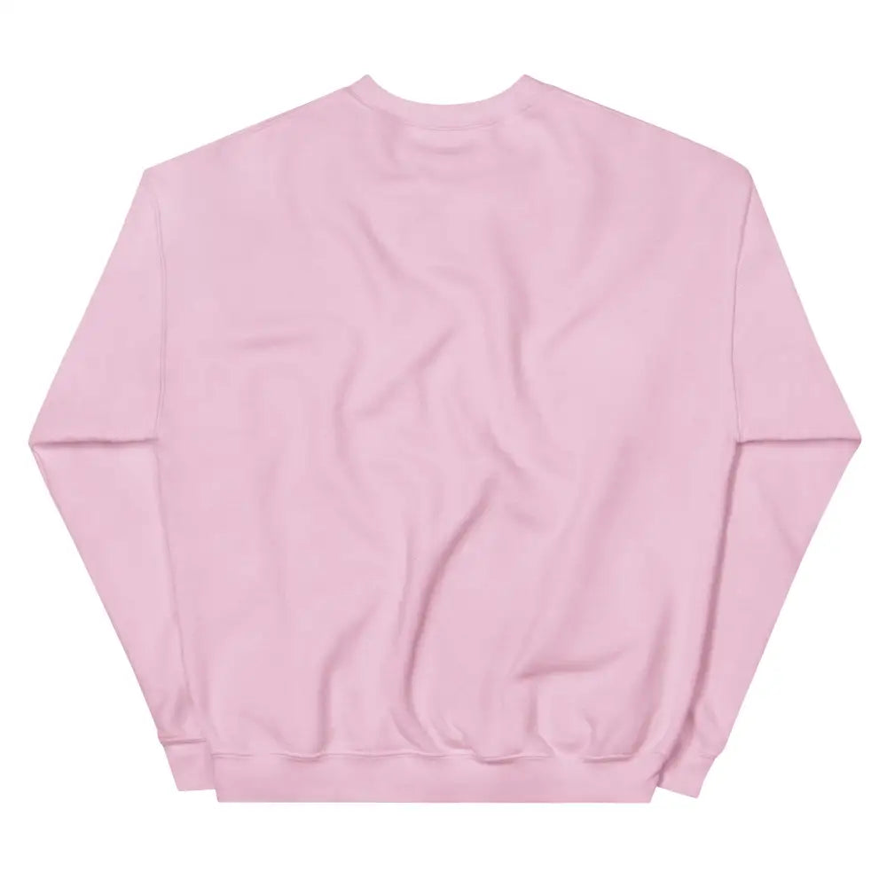 Plain pink crew-neck embroidered pine tree forest sweatshirt