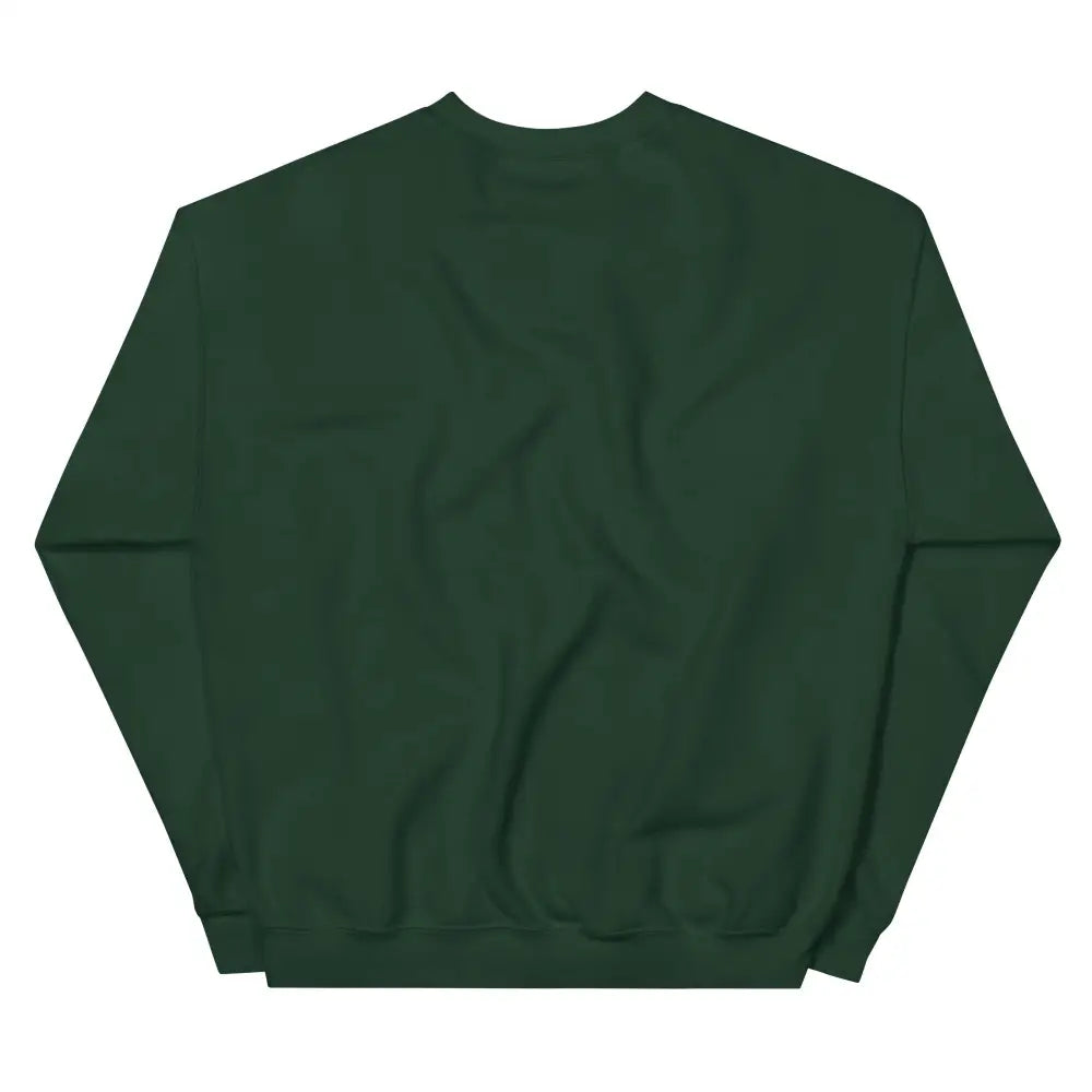 Dark green embroidered pine tree forest crewneck sweatshirt