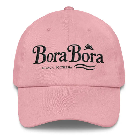 Embroidered Bora Dad Hat – Tropical Destination & Relaxation - Pink / UNISEX / ADULT - light pink baseball cap bora 1