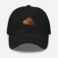 Black Embroidered Capybara Dad Hat by Trini Skies