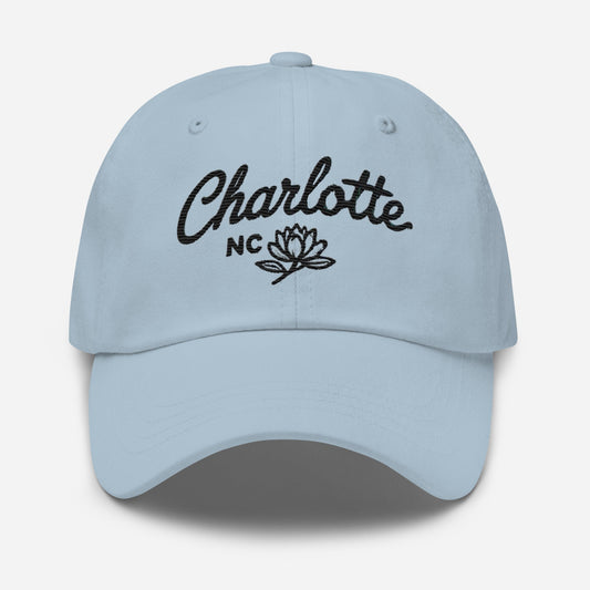 Embroidered Charlotte NC North Carolina Dad Hat | Travel - Light Blue - Hats light blue baseball cap charlotte 1