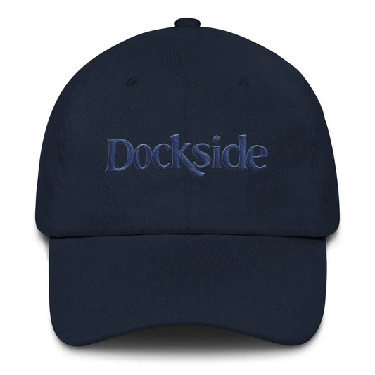 Embroidered Dockside Dad Hat Nautical-Inspired Adjustable Cap - Navy - Hats navy blue baseball cap dockside 1