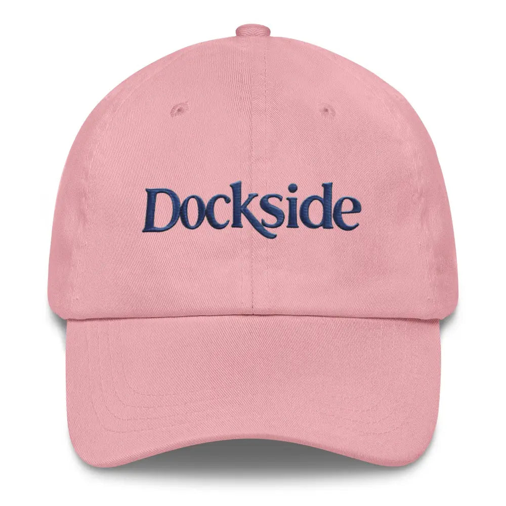 Pink Embroidered Dockside Dad Hat in Nautical Style