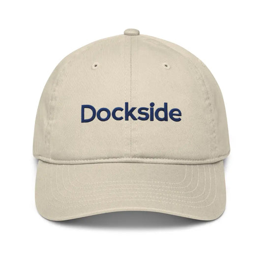 Embroidered Dockside Organic Dad Hat Sustainable Cotton Adjustable Fit - Hats beige baseball cap dockside embroidered 1