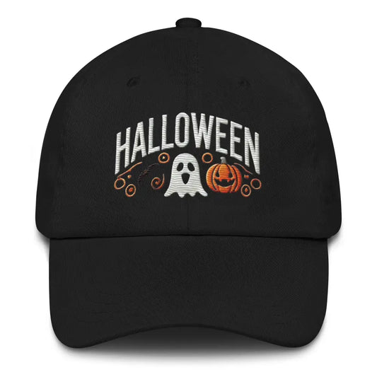 Embroidered Halloween Ghost Dad Hat Spooky Style for Every Day Season Pumpkin Great - Black - Hats black baseball cap