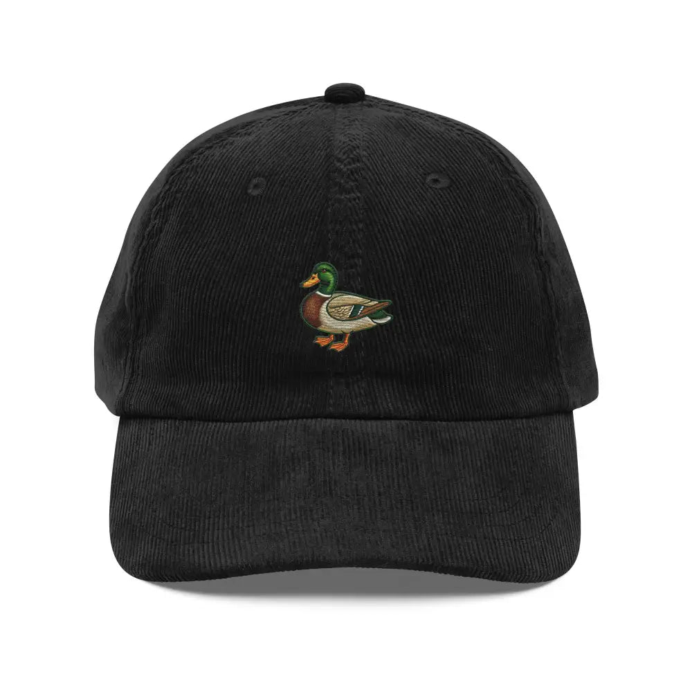 Trini Skies embroidered mallard duck corduroy cap