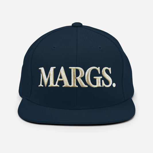 Embroidered Margarita Snapback Hat | Margs Party | Fun Cap - Hats navy blue flat-brim baseball cap 1