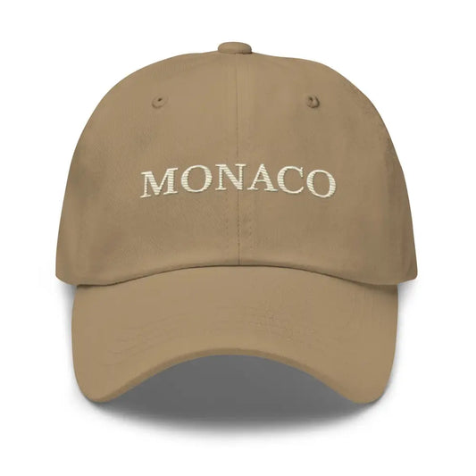 Embroidered Monaco Dad Hat | Classic Minimalist Cap Travel - Khaki - Hats tan baseball cap monaco embroidered 1