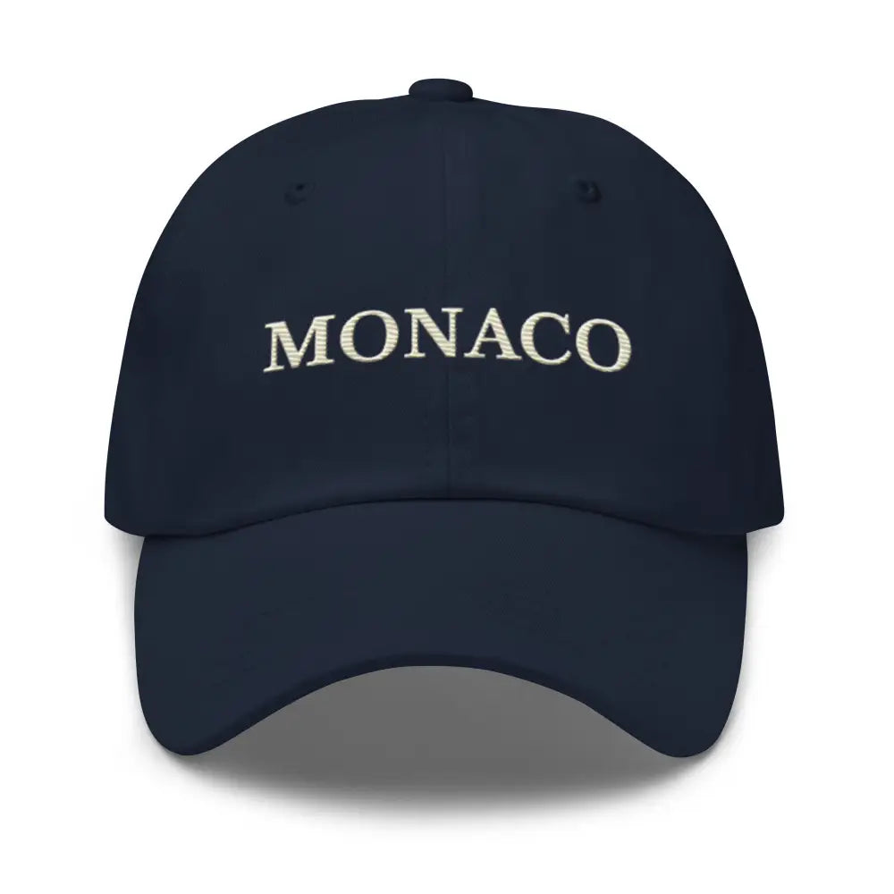 Trini Skies embroidered Monaco dad hat in dark blue