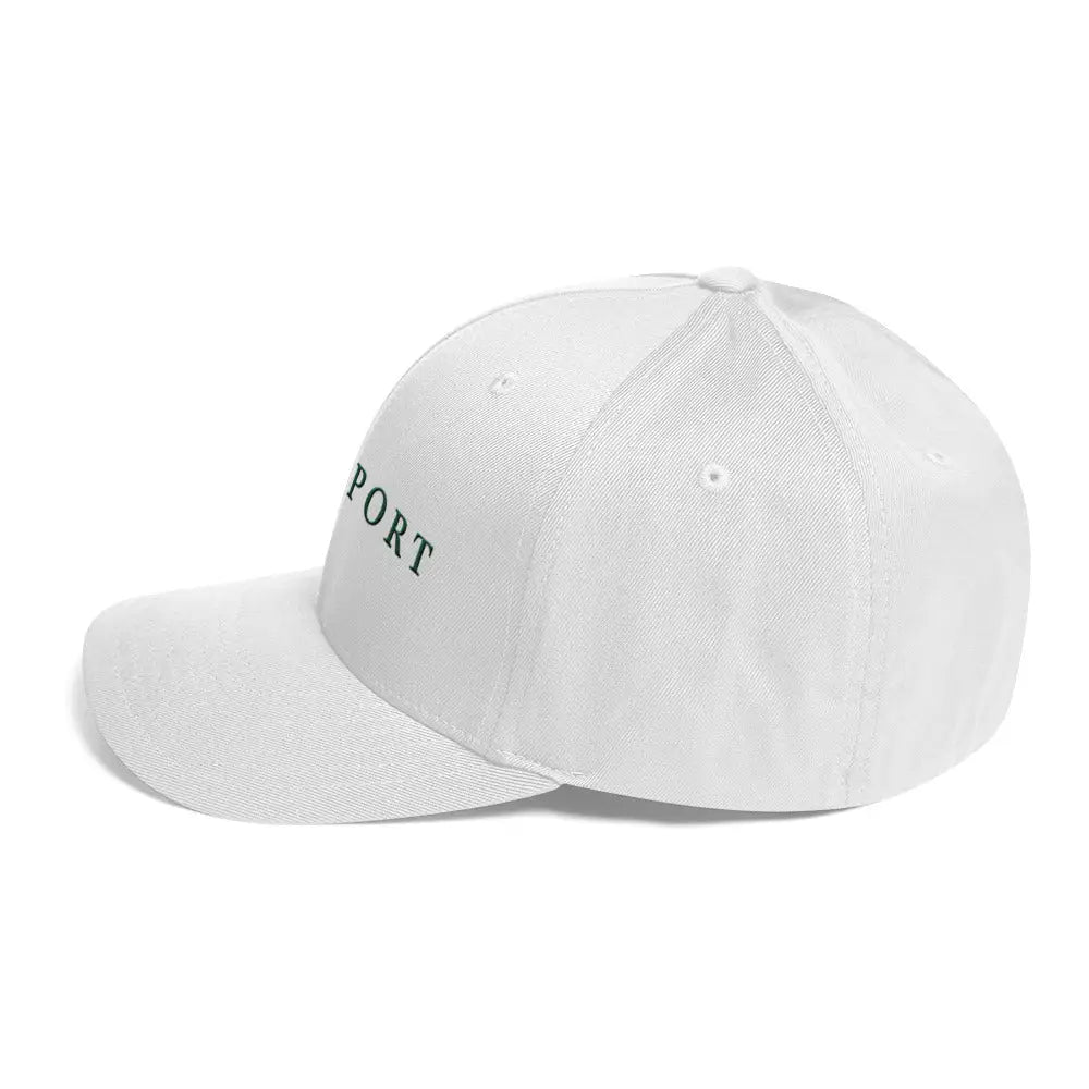 White Old Sport embroidered twill cap by Trini Skies