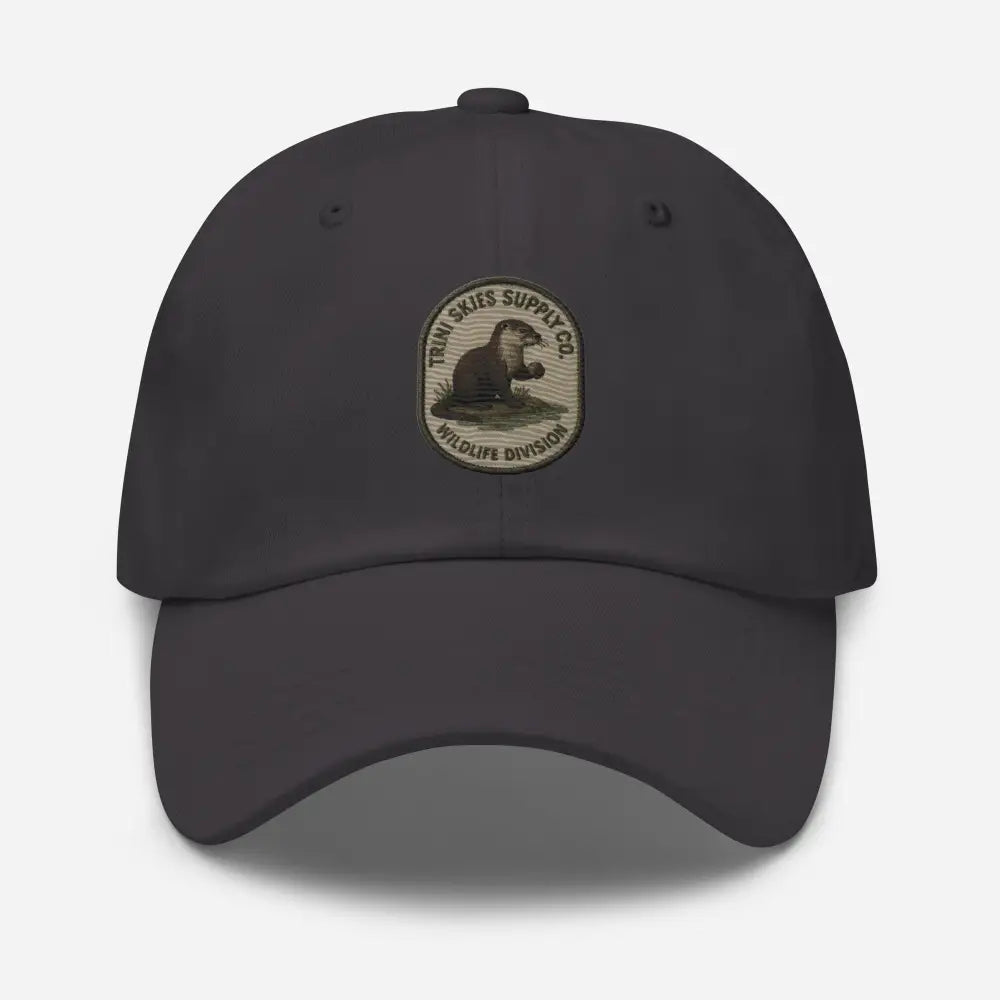 Dark gray OTTER WILDLIFE DIVISION embroidered otter dad cap