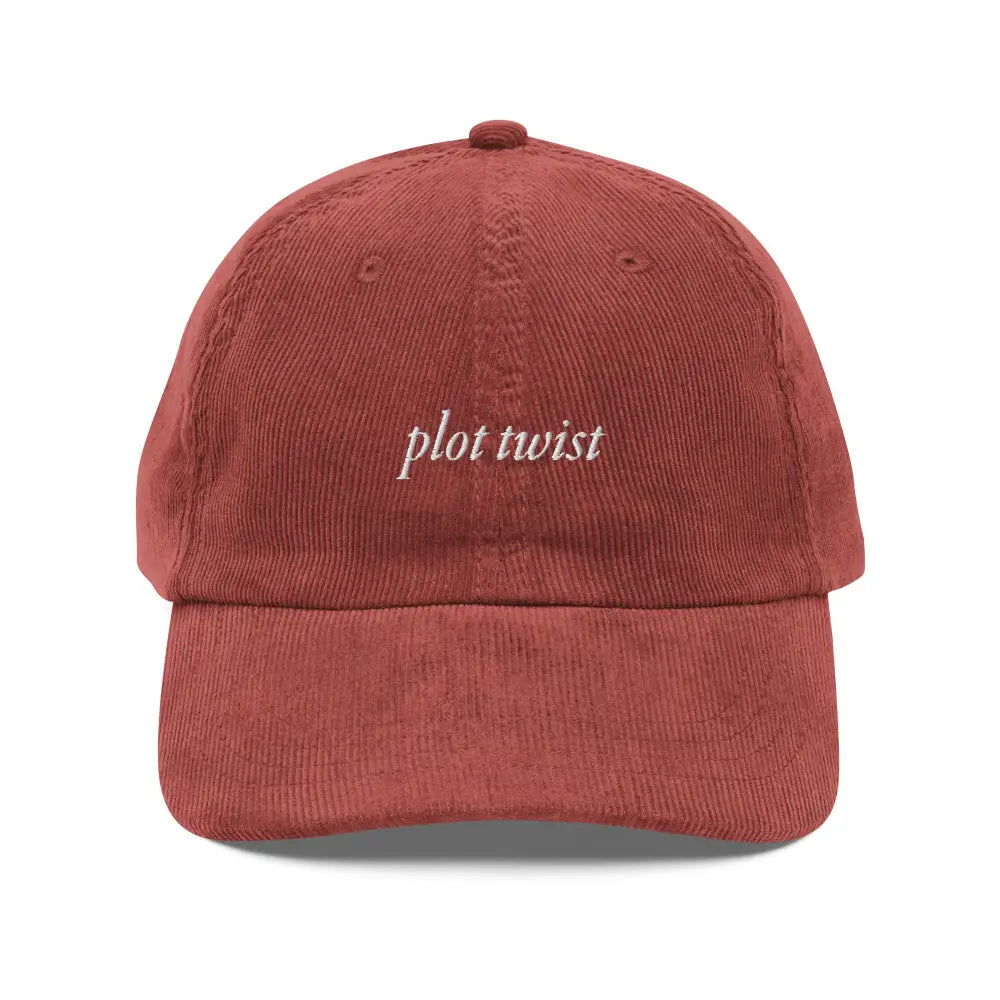 Trini Skies embroidered plot twist vintage corduroy cap