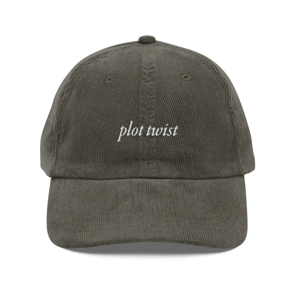 Trini Skies embroidered plot twist vintage corduroy cap