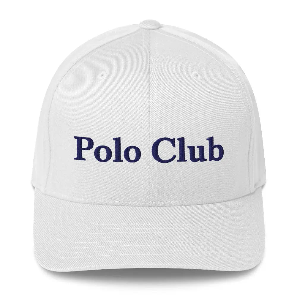 White embroidered Polo Club structured twill cap from Trini Skies