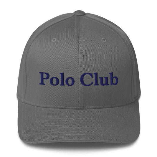 Embroidered Polo Club Structured Twill Cap | Classic Equestrian Hat - Grey / S/M - Hats gray baseball cap polo club 1