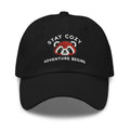 Embroidered red panda on black chino cotton twill stay cozy hat