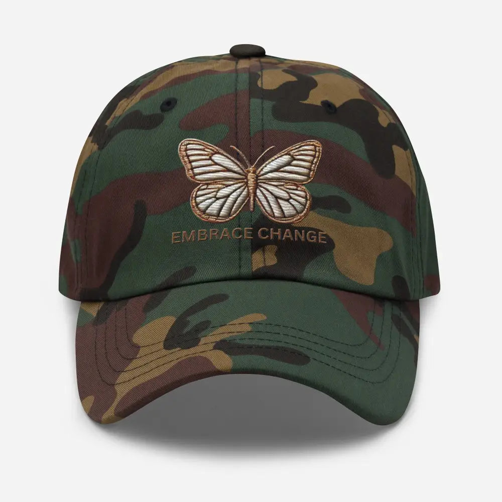 Camo Butterfly Embrace Change Dad embroidered cotton twill hat