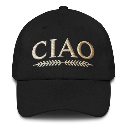 Embroidered Stylish CIAO Classic Hat - Black - Hats black baseball cap embroidered ciao 1