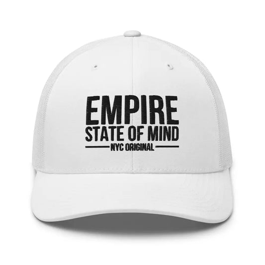 Empire State of Mind Embroidered Hat - Hats white mesh-back baseball cap flat 1