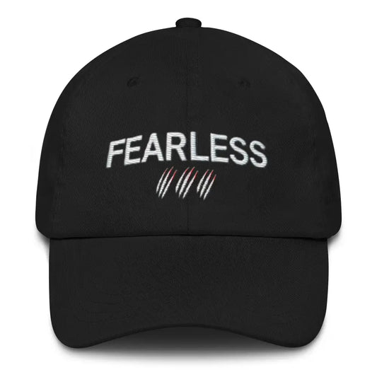 Fearless Embroidered Dad Hat Wear Your Confidence with Style - Black / UNISEX / ADULT - black embroidered baseball cap 1